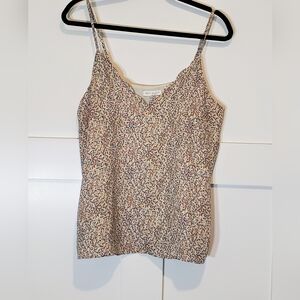 Socialite Confetti Cami Tank Lined Scalloped V Neck Muti Colored Size Medium